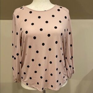 Adrianna Papell Pink and Black Relaxed Blouse 3/4 Sleeve